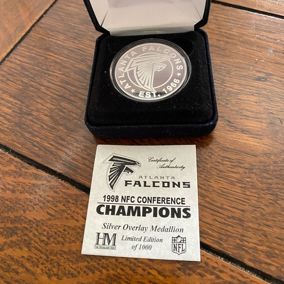 1998 Atlanta Falcons NFC Conference Champions Limited Edition Medallion. - Picture 4 of 6